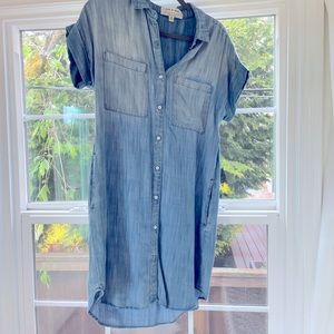 Cloth and stone chambray tunic dress